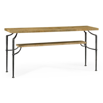 Rectangular Console Table with Iron Base