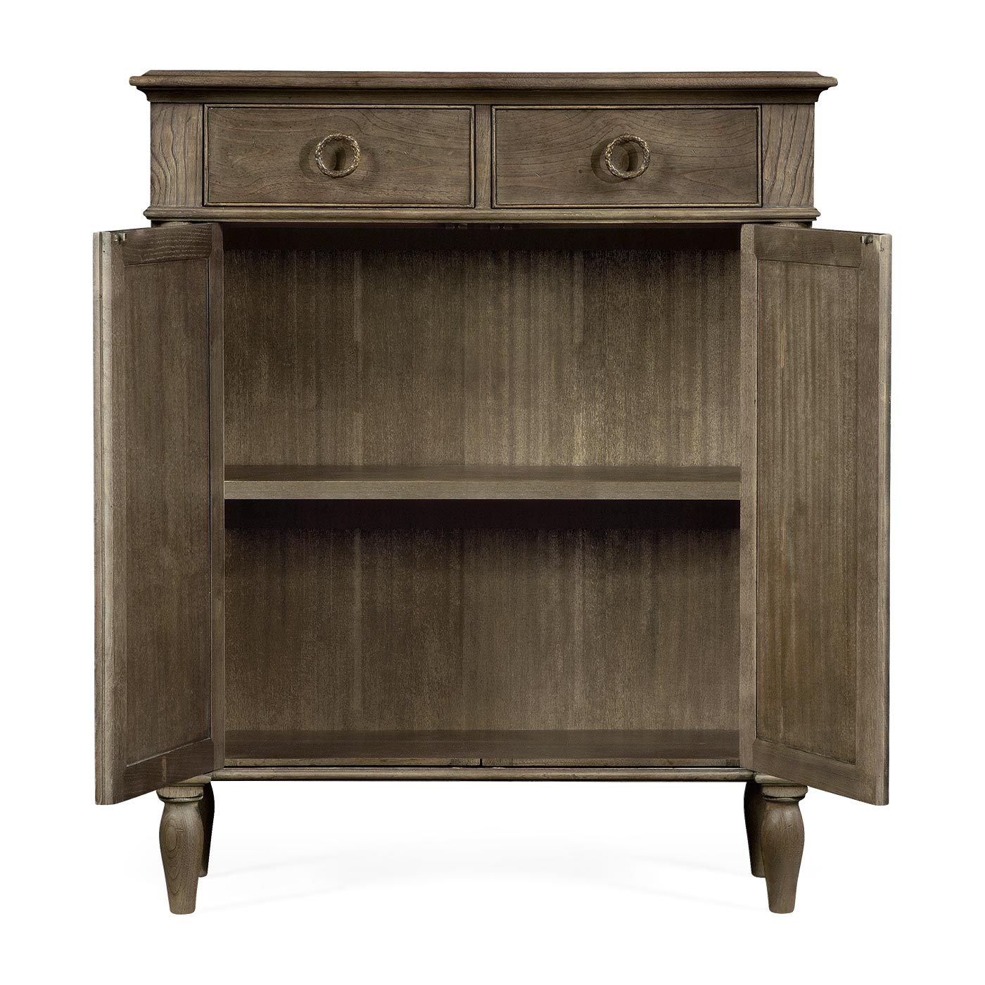 Dark Grey Chestnut Narrow Cabinet with Cupboard