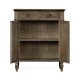 Dark Grey Chestnut Narrow Cabinet with Cupboard
