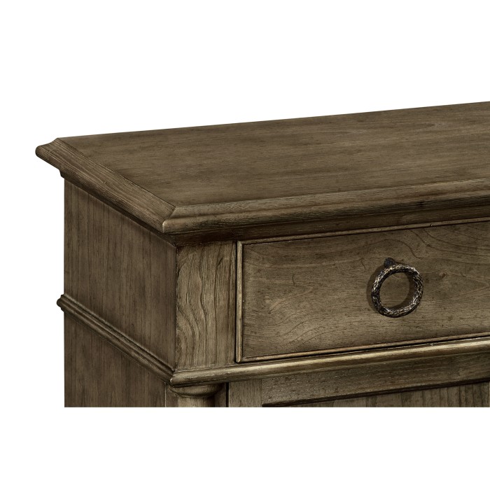 Dark Grey Chestnut Narrow Cabinet with Cupboard