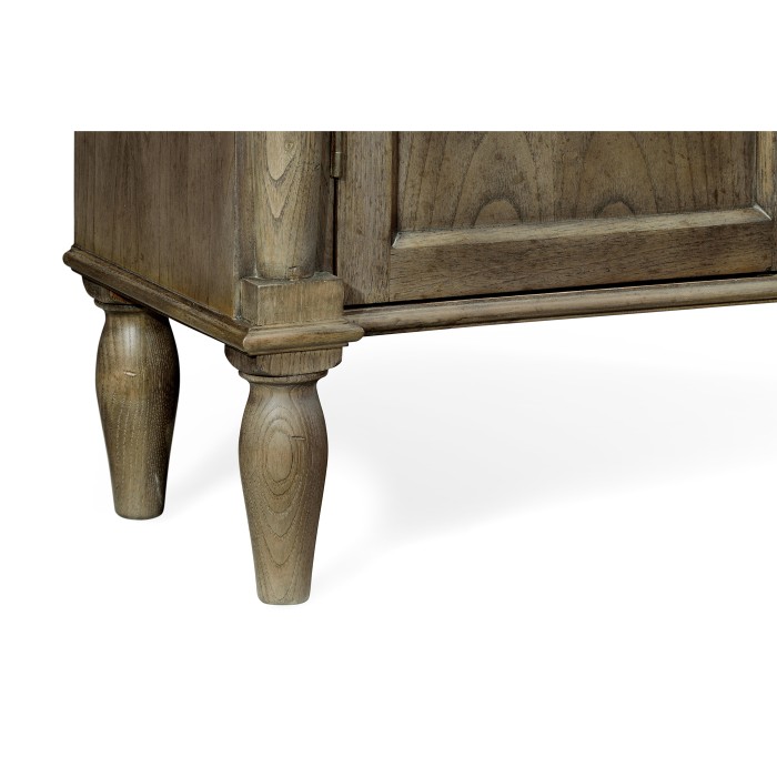 Dark Grey Chestnut Narrow Cabinet with Cupboard
