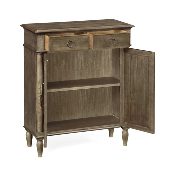 Dark Grey Chestnut Narrow Cabinet with Cupboard