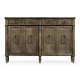 Dark Grey Chestnut Double Narrow Cabinet with Twin Cupboards