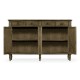 Dark Grey Chestnut Double Narrow Cabinet with Twin Cupboards