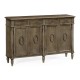 Dark Grey Chestnut Double Narrow Cabinet with Twin Cupboards