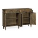 Dark Grey Chestnut Double Narrow Cabinet with Twin Cupboards