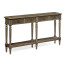 Large Dark Grey Chestnut Narrow Console