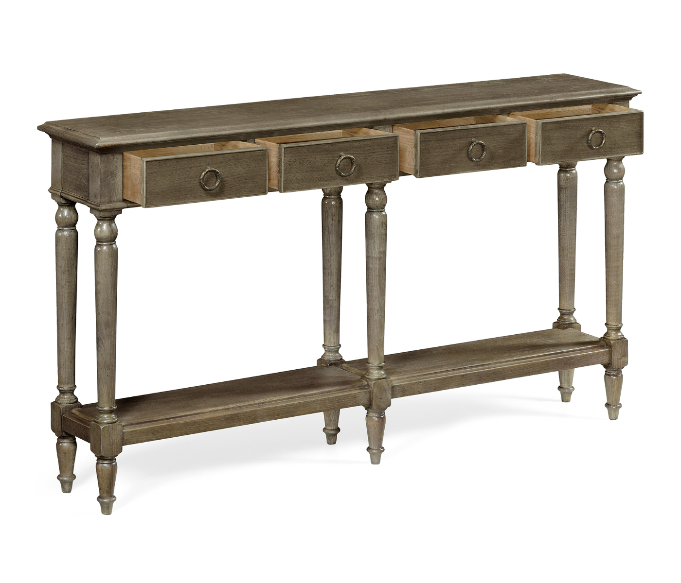Large Dark Grey Chestnut Narrow Console