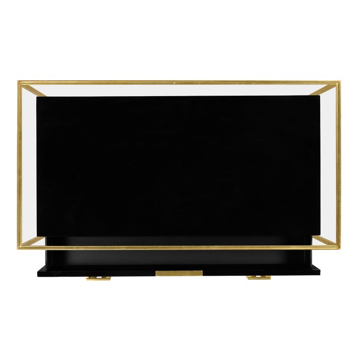 Gilded Iron Chest of Drawers in Smoky Black