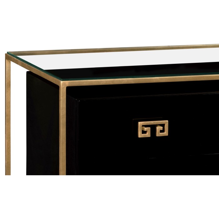 Gilded Iron Chest of Drawers in Smoky Black