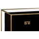 Gilded Iron Chest of Drawers in Smoky Black