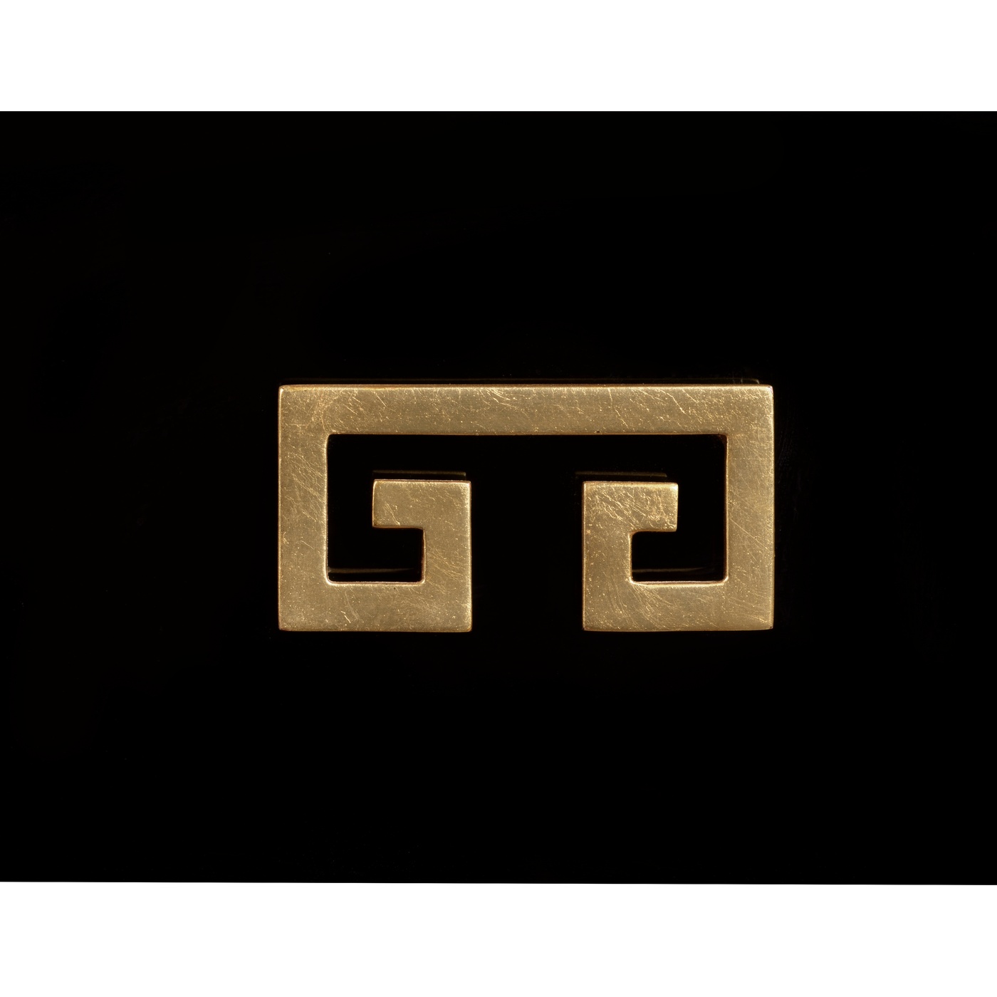 Gilded Iron Chest of Drawers in Smoky Black