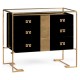 Gilded Iron Chest of Drawers in Smoky Black