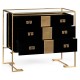 Gilded Iron Chest of Drawers in Smoky Black