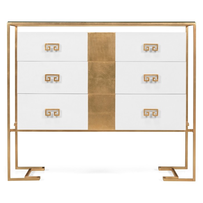 Gilded Iron Chest of Drawers in Biancaneve