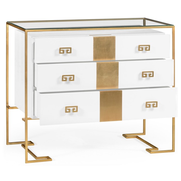 Gilded Iron Chest of Drawers in Biancaneve