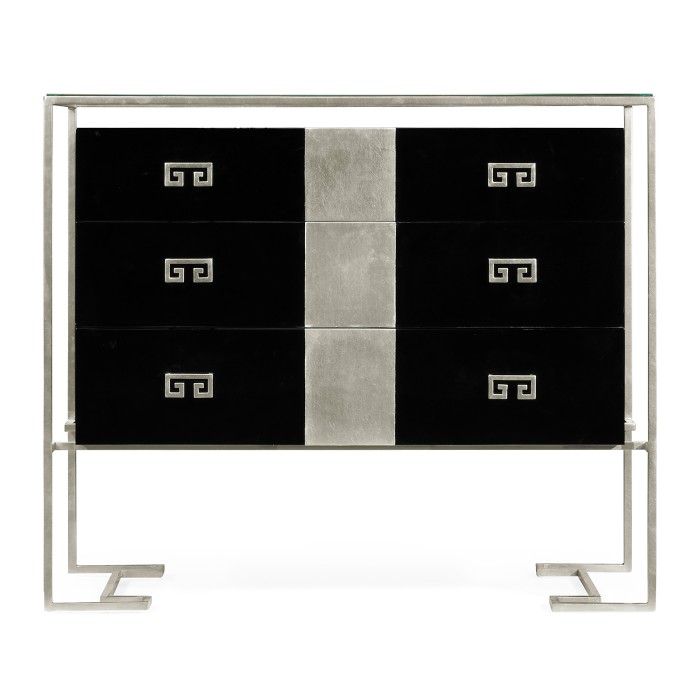 Silver Iron Chest of Drawers in Smoky Black