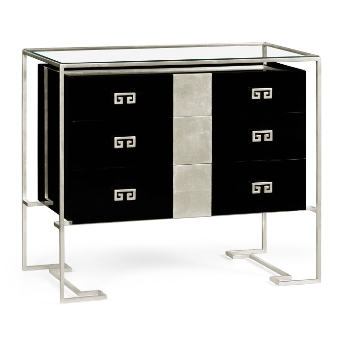 Silver Iron Chest of Drawers in Smoky Black