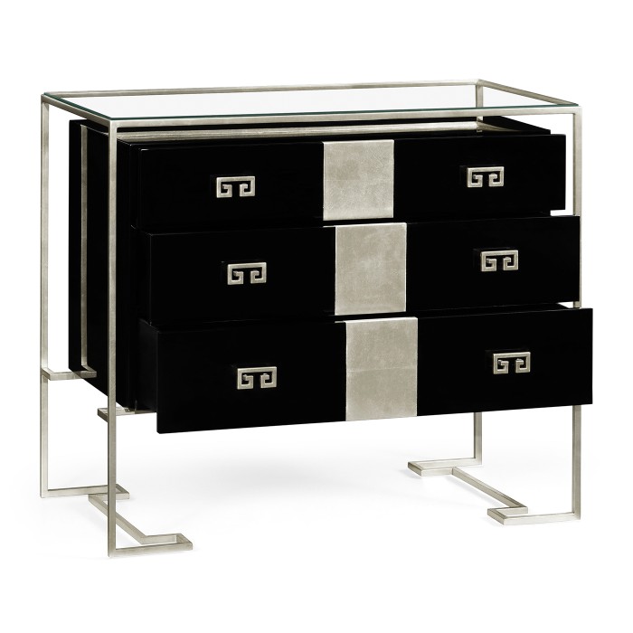 Silver Iron Chest of Drawers in Smoky Black