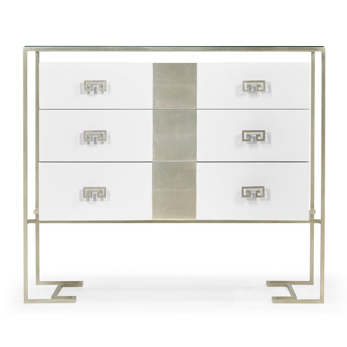 Silver Iron Chest of Drawers in Biancaneve