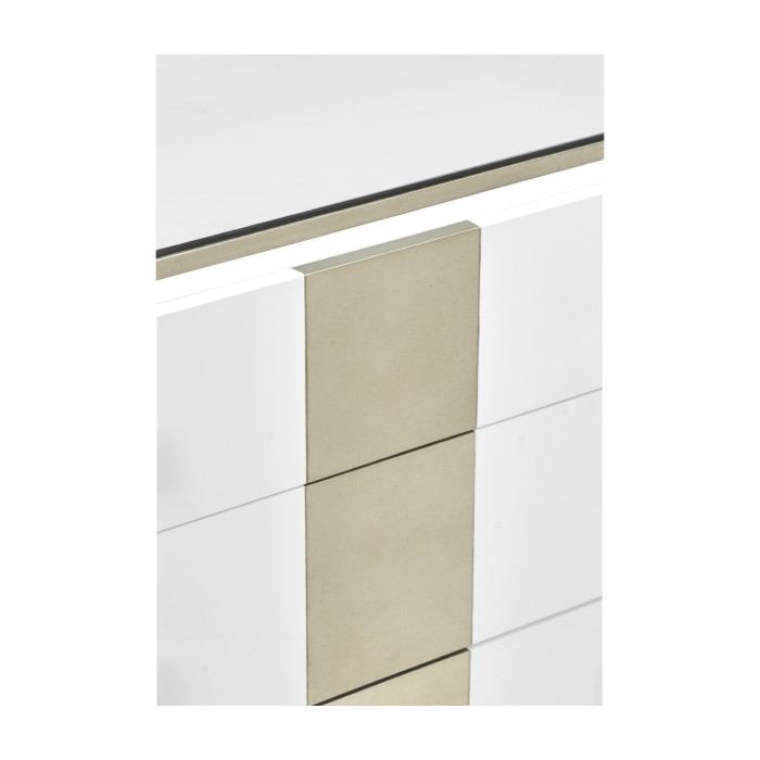 Silver Iron Chest of Drawers in Biancaneve