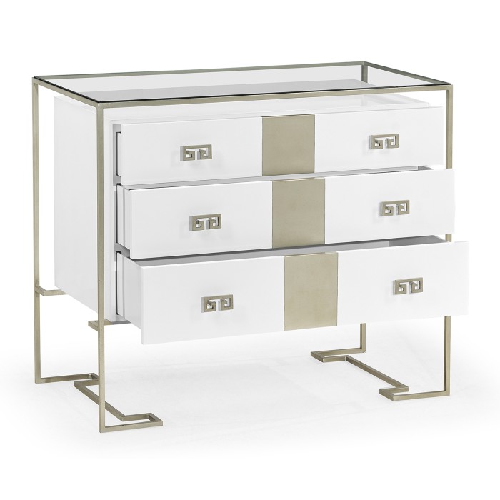 Silver Iron Chest of Drawers in Biancaneve