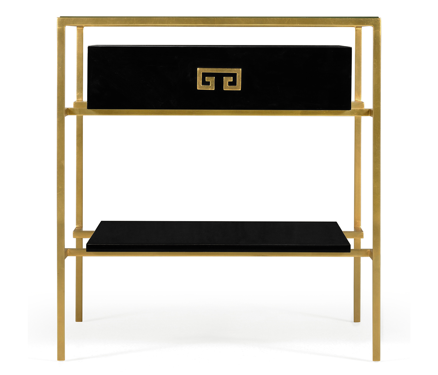 Gilded Iron Side Table in Smoky Black
