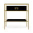 Gilded Iron Side Table in Smoky Black