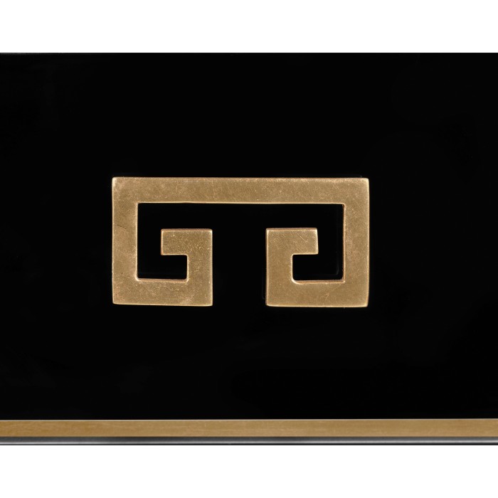 Gilded Iron Side Table in Smoky Black