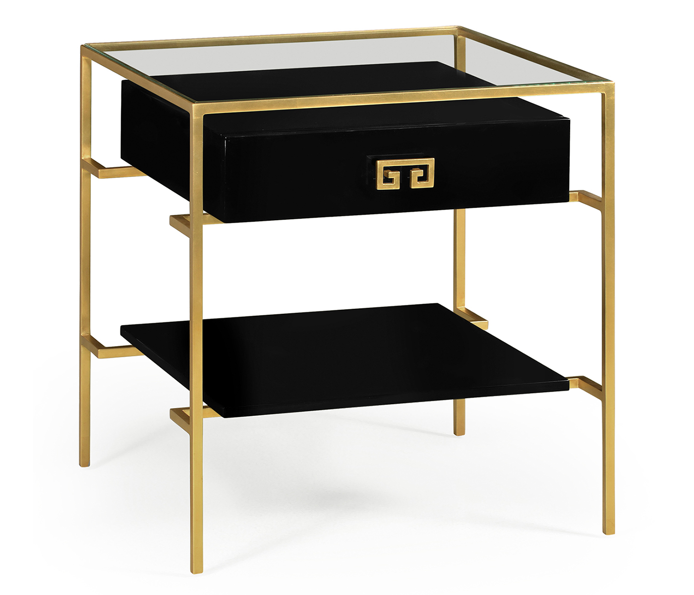 Gilded Iron Side Table in Smoky Black