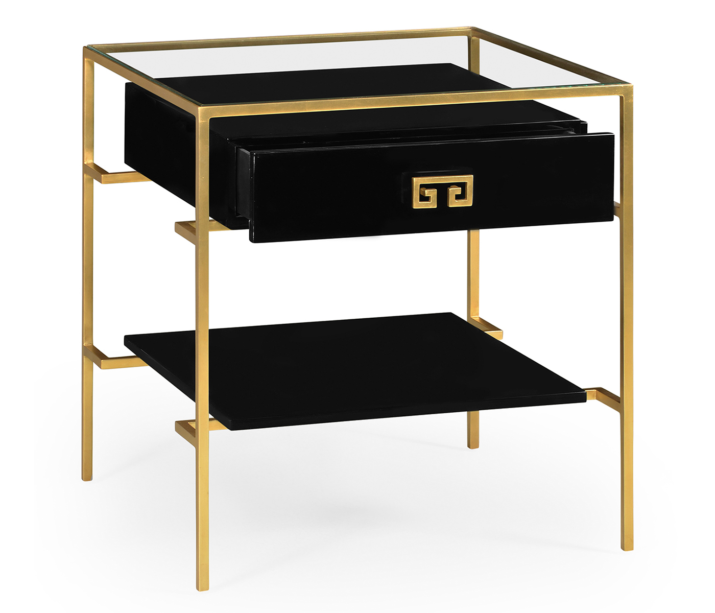 Gilded Iron Side Table in Smoky Black
