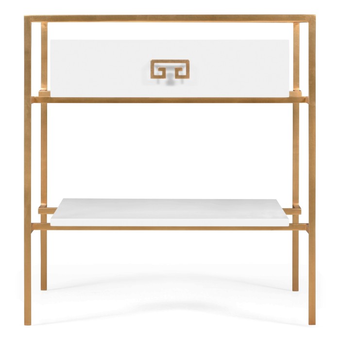 Gilded Iron Side Table in Biancaneve