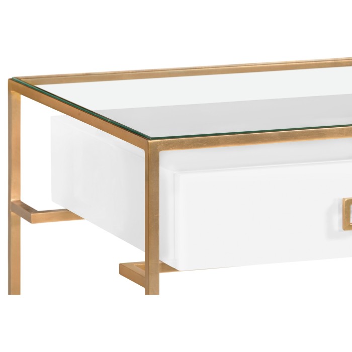 Gilded Iron Side Table in Biancaneve