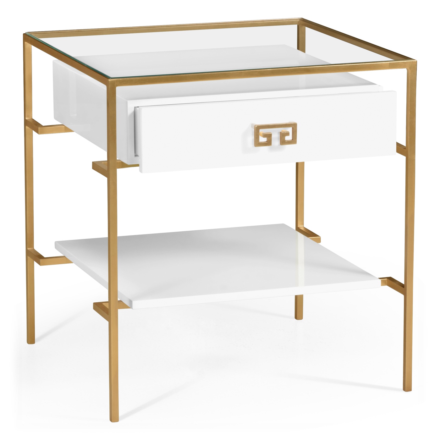 Gilded Iron Side Table in Biancaneve