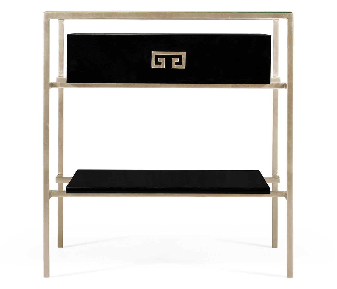 Silver Iron Side Table in Smoky Black