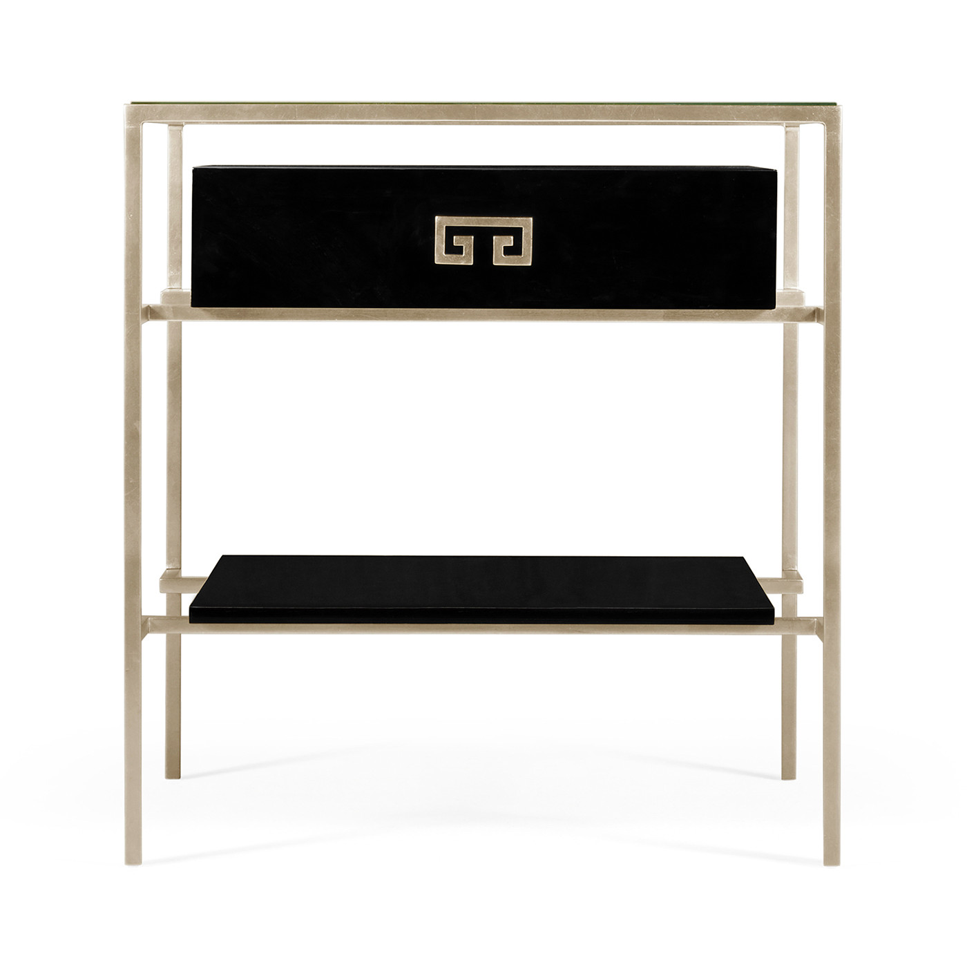 Silver Iron Side Table in Smoky Black