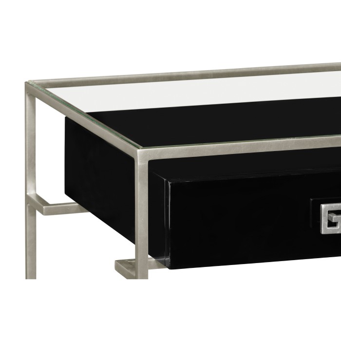 Silver Iron Side Table in Smoky Black