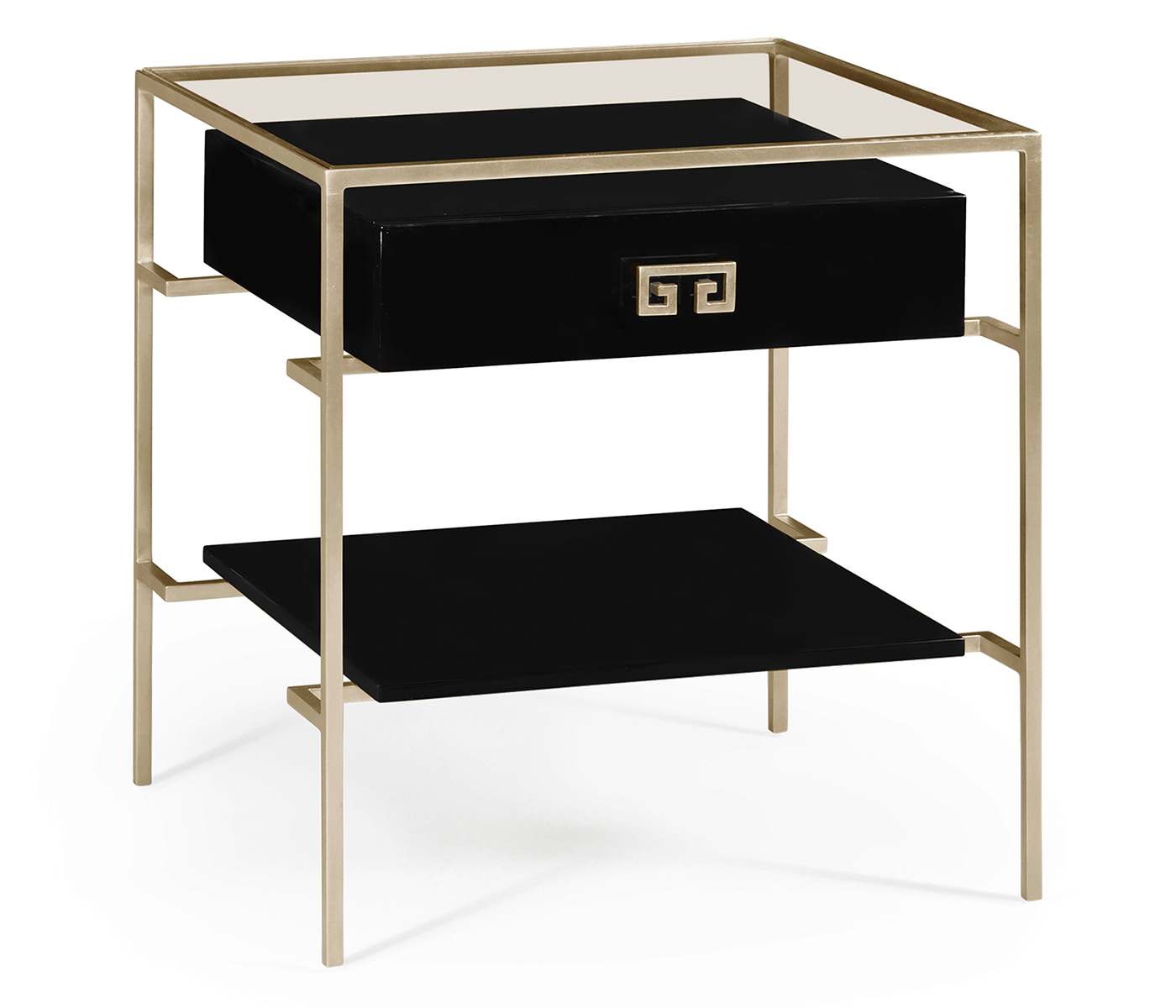 Silver Iron Side Table in Smoky Black