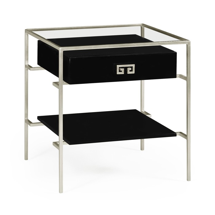 Silver Iron Side Table in Smoky Black