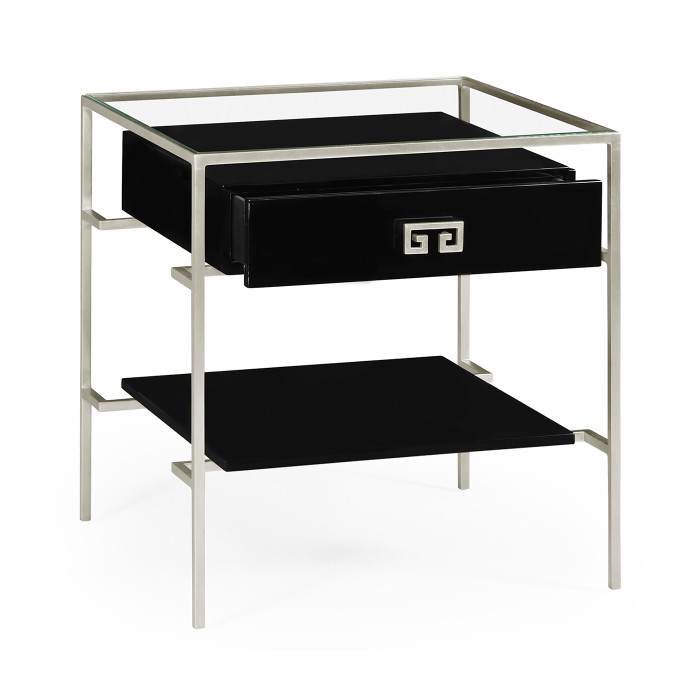 Silver Iron Side Table in Smoky Black