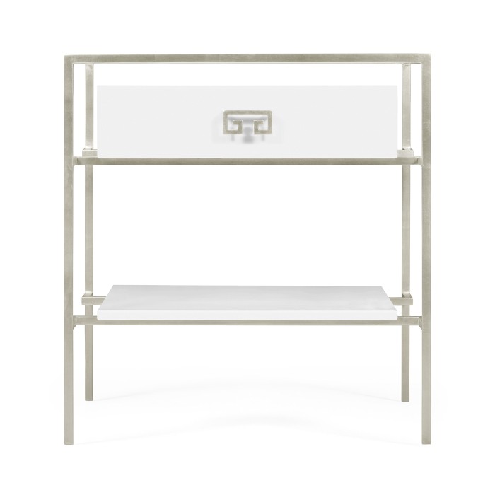 Silver Iron Side Table in Biancaneve
