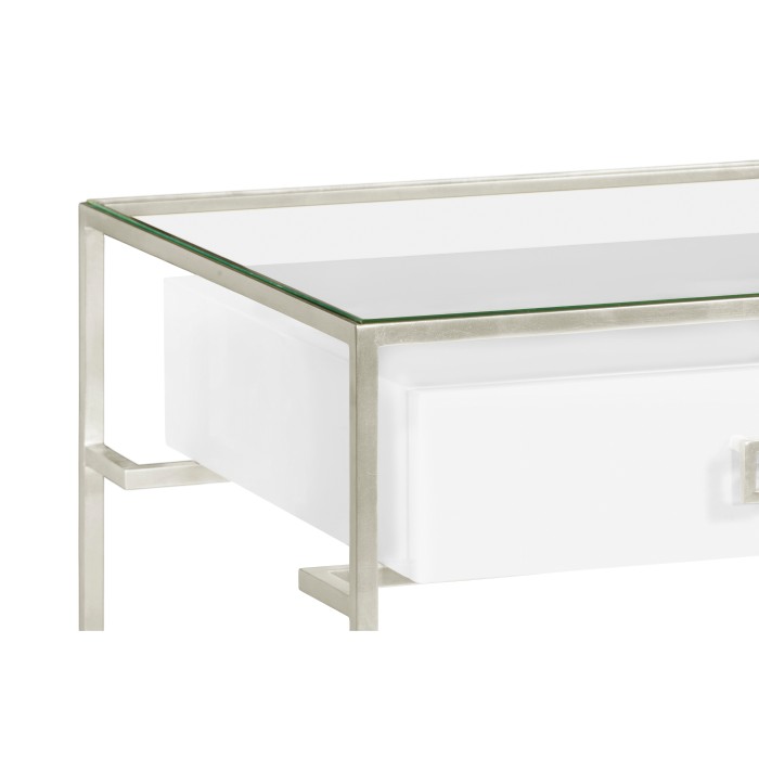 Silver Iron Side Table in Biancaneve