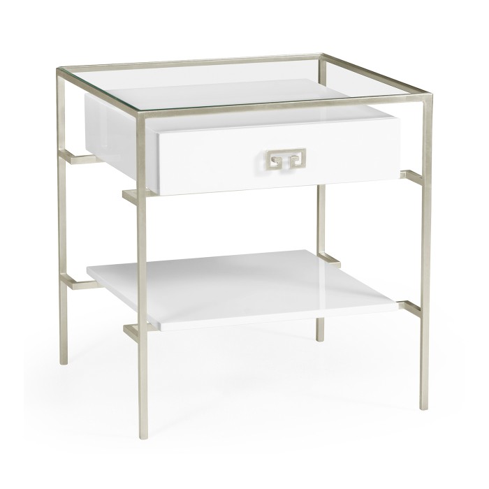 Silver Iron Side Table in Biancaneve