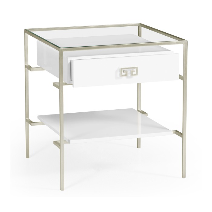 Silver Iron Side Table in Biancaneve