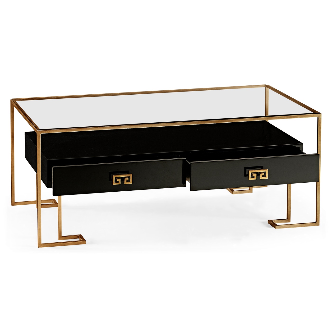 Gilded Iron Coffee Table in Smoky Black
