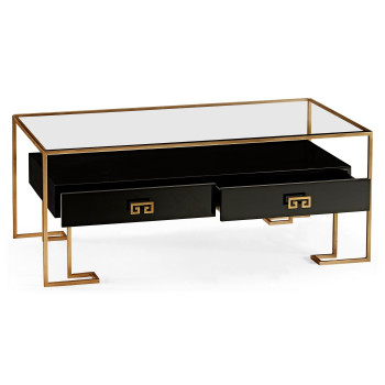Gilded Iron Coffee Table in Smoky Black