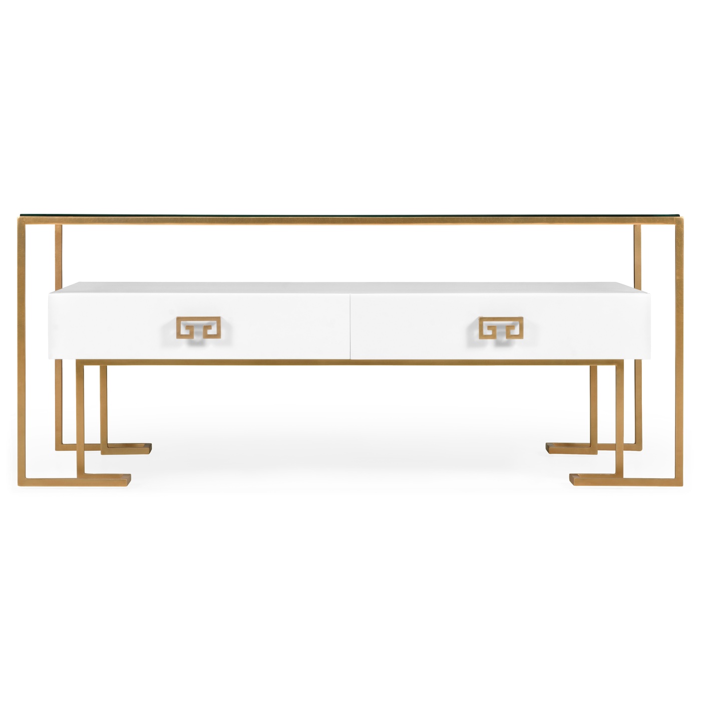 Gilded Iron Coffee Table in Biancaneve