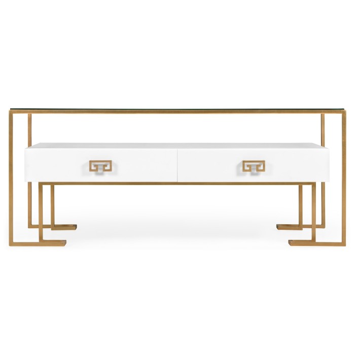 Gilded Iron Coffee Table in Biancaneve