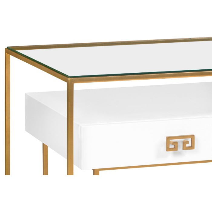 Gilded Iron Coffee Table in Biancaneve