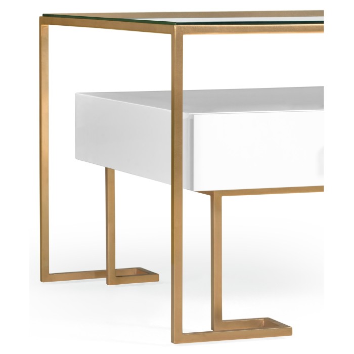 Gilded Iron Coffee Table in Biancaneve